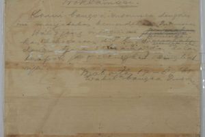 Naskah Proklamasi hasil tulisan tangan Soekarno yang kini tersimpan di Arsip Nasional.