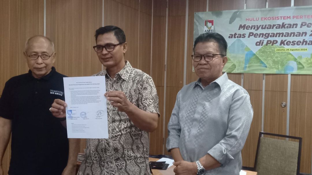 Konferensi Pers “Hulu Ekosistem Pertembakauan Menyuarakan Penolakan atas Pengamanan Zat Adiktif di PP Kesehatan” di Jakarta, Senin, 26 Agustus 2024.