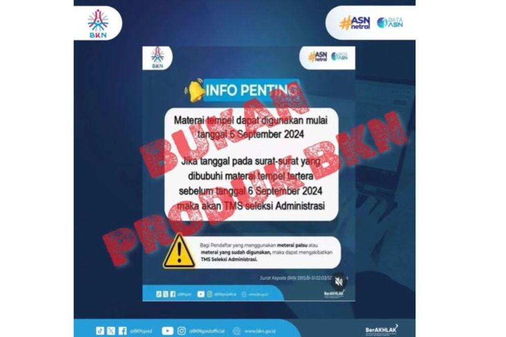 Cek Fakta: Dokumen dengan Materai Tempel sebelum 6 September Dianggap tidak Memenuhi Syarat