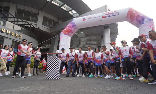 Acara HUMI Fun Running sebagai perayaan ulang tahun PT Humpuss Maritim Internasional Tbk (HUMI) ke-8, Minggu, 22 September 2024.