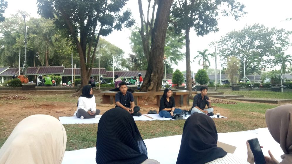 Diskusi Hari Tani Nasional yang digelar BEM Unsri di Taman Unsri Bukit, Senin sore