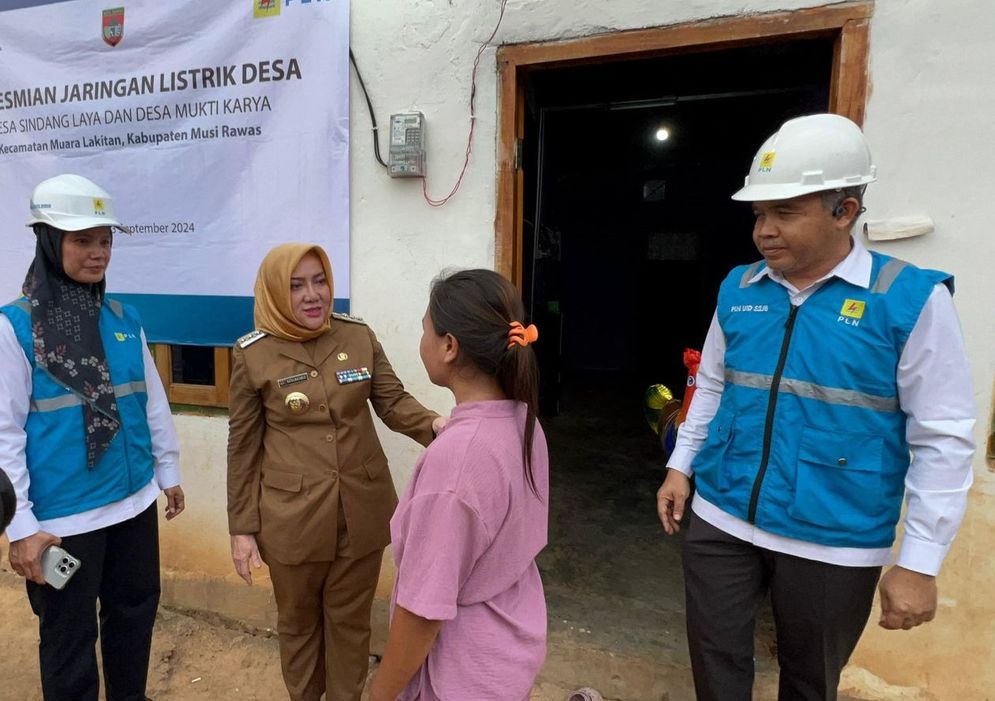  PLN Resmikan Jaringan Listrik di Desa Sindang Laya dan Desa Mukti Karya