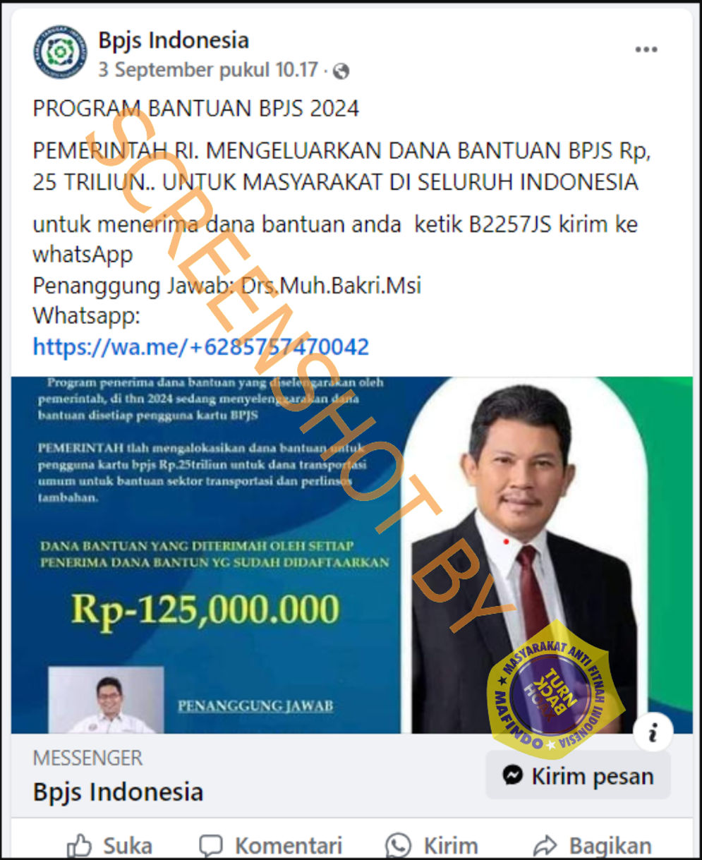 Waspada Penipuan Melalui WA:  Program Bantuan BPJS 2024 Sebesar Rp25 Triliun