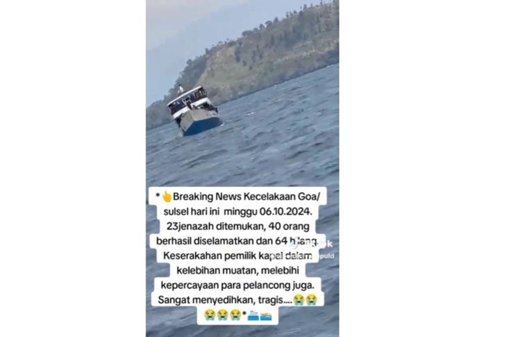 Hoaks! Kapal Karam di Sulawesi Selatan Tewaskan 23 Orang, ini Faktanya