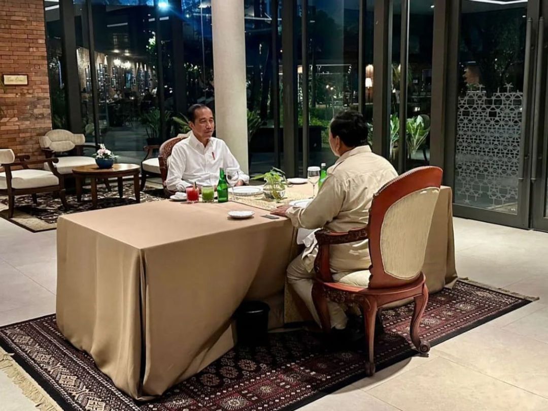 Jokowi dan Prabowo makan malam bersama, Selasa, 8 Oktober 2024.