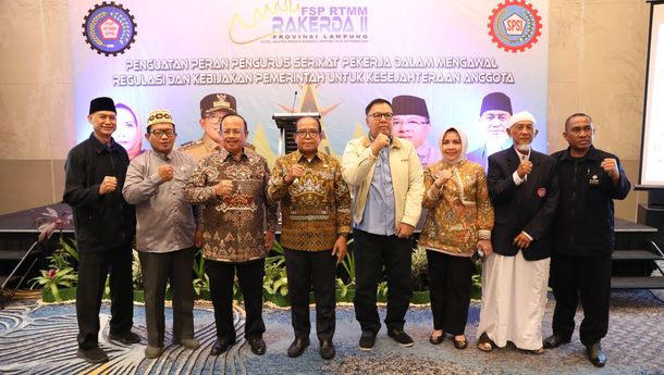 Pemprov Dorong Penguatan Peran Serikat Pekerja di Rakerda FSP RTMM SPSI Lampung 2024