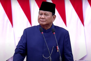 Prabowo Subianto saat pelantikan presiden RI 2024-2029 di Jakarta, Minggu, 20 Oktober 2024.