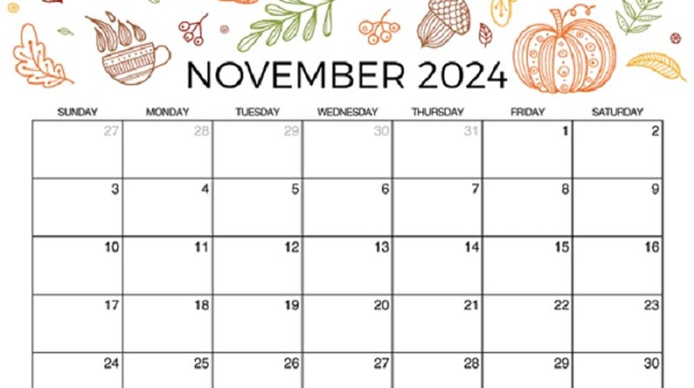 Ilustrasi kalender november 2024.