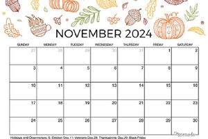 Ilustrasi kalender november 2024.