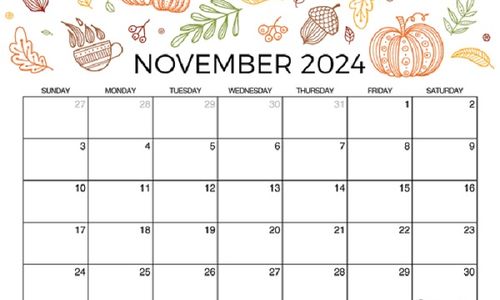 Ilustrasi kalender november 2024.