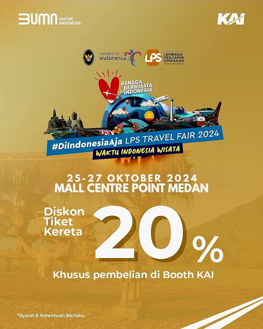 Beli Tiket KA Diskon 20% Pada Event "Di Indonesia Aja LPS Travel Fair 2024"