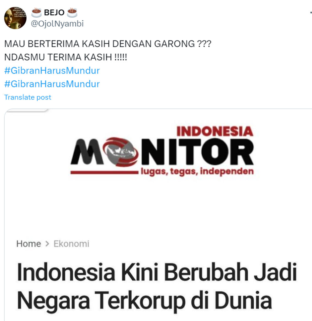 Hoaks Indonesia Negara Paling Korup di Dunia, ini Faktanya