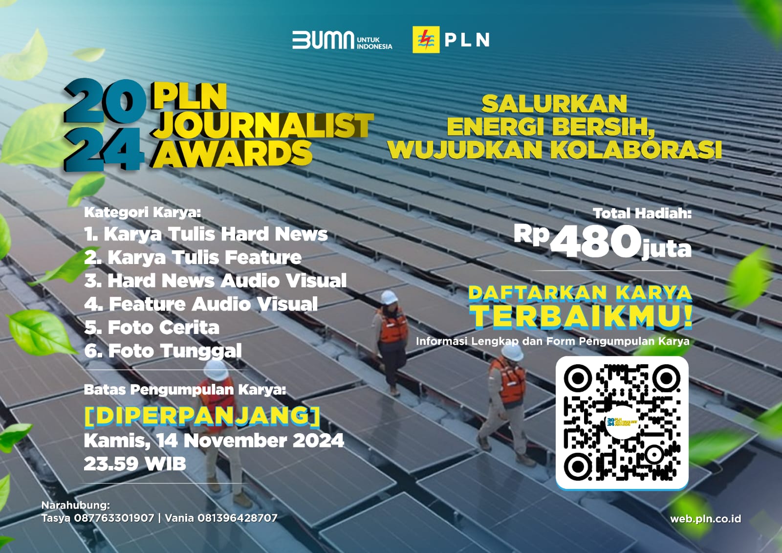 Banjir Peminat, Waktu Pendaftaran PLN Journalist Award 2024 Diperpanjang