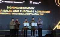 Penandatanganan jual beli emas Freeport dan Antam 