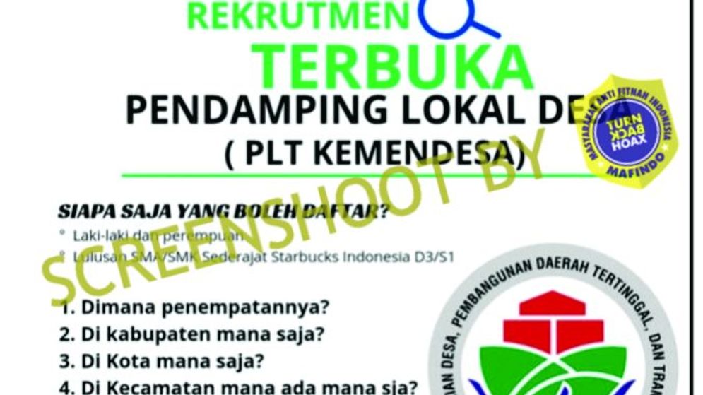 Waspada Penipuan! Lowongan Pendamping Lokal Desa, Gaji Belasan Juta Rupiah