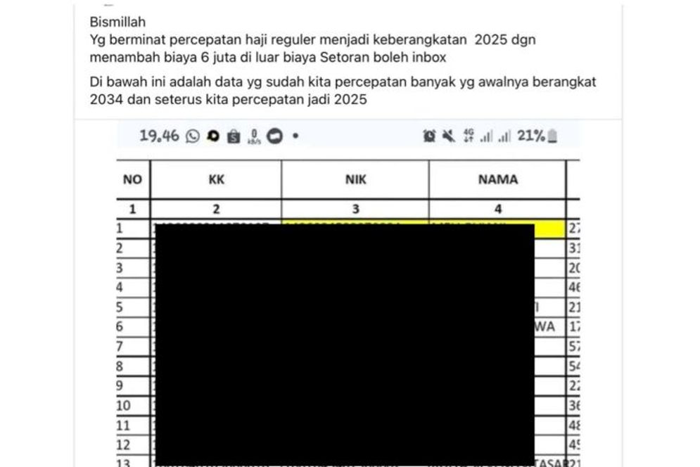 Jangan Percaya! Hoaks Bayar Rp 6 juta bisa Percepat Keberangkatan Haji