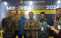 Menteri Energi Sumber Daya Mineral (ESDM) Bahlil Lahadalia dalam acara Minerba Expo di Jakarta pada Senin, 25 November 2024.