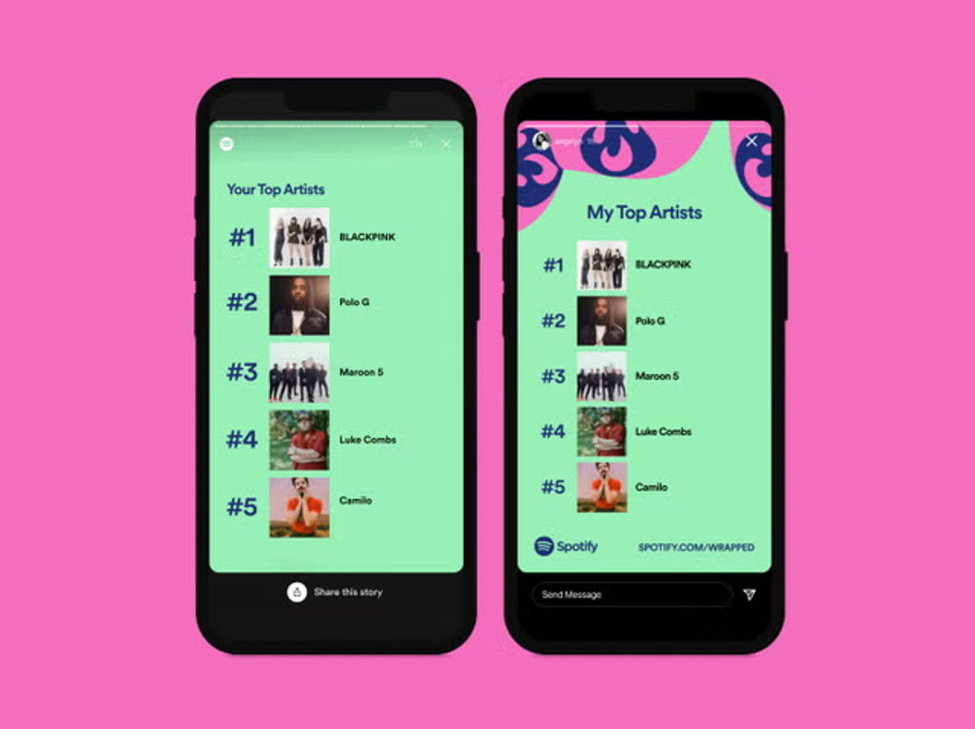 Berikut ini adalah beberapa desain Spotify Wrapped tahun ini, rangkuman statistik tahunan dari layanan streaming musik.