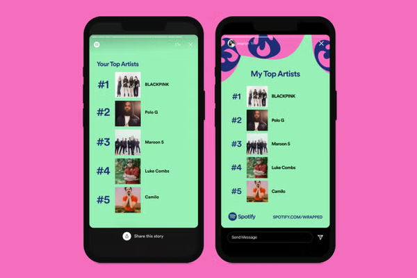 Berikut ini adalah beberapa desain Spotify Wrapped tahun ini, rangkuman statistik tahunan dari layanan streaming musik.