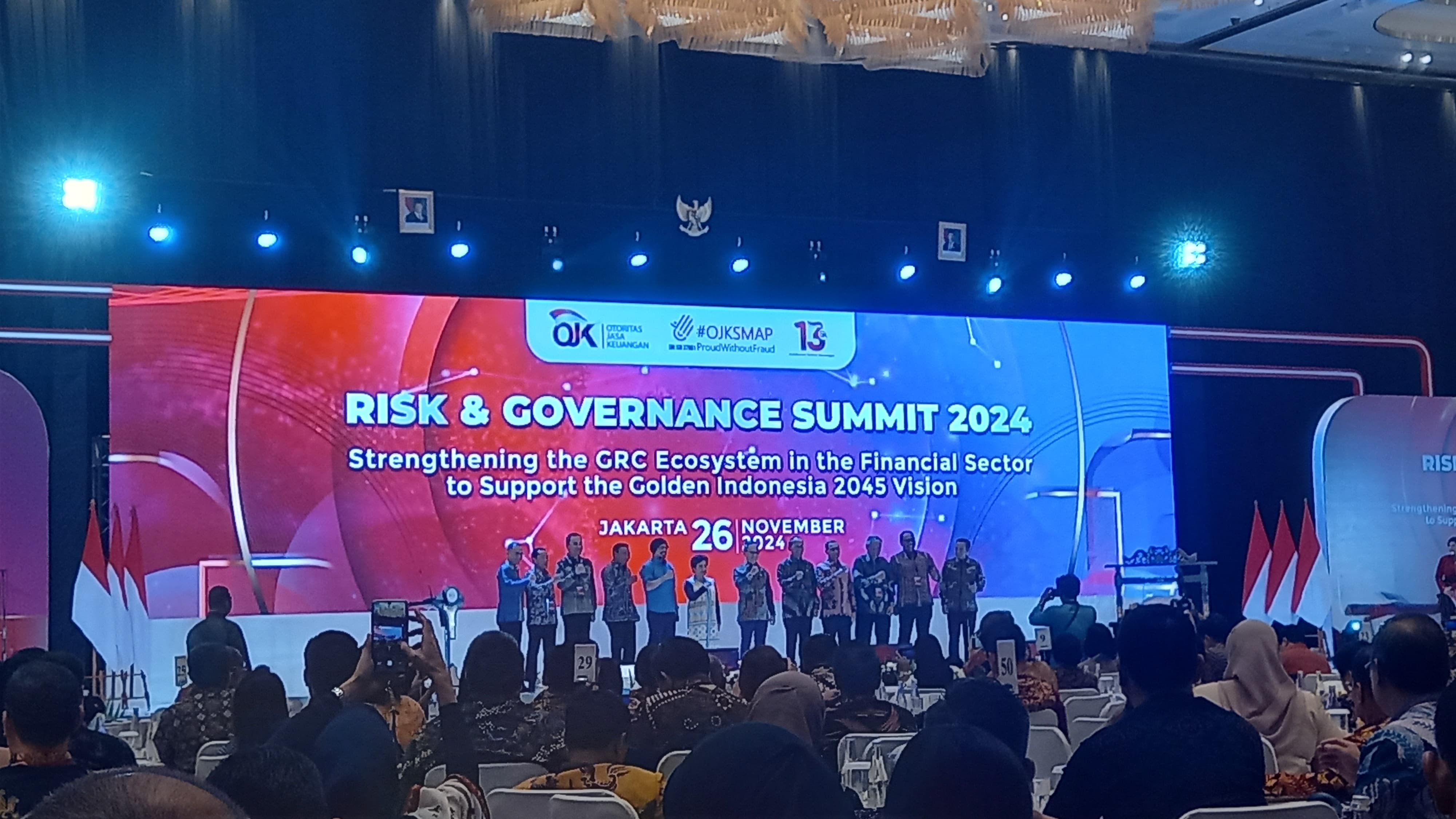 Acara Risk and Governance Summit (RGS) 2024 yang berlangsung di Jakarta, Selasa, 26 November 2024. Acara ini mengangkat tema “Strengthening the GRC Ecosystem in the Financial Sector to Support the Golden Indonesia 2045 Vision”.