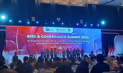 Acara Risk and Governance Summit (RGS) 2024 yang berlangsung di Jakarta, Selasa, 26 November 2024. Acara ini mengangkat tema “Strengthening the GRC Ecosystem in the Financial Sector to Support the Golden Indonesia 2045 Vision”.