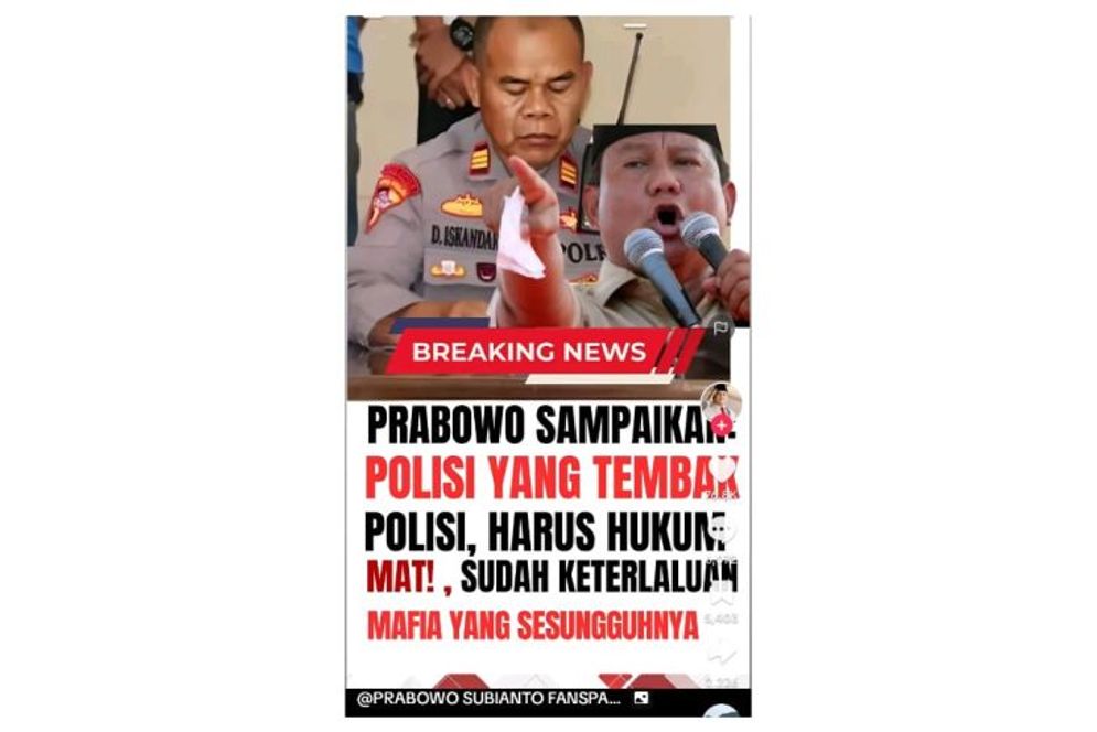 Prabowo Perintahkan Jatuhi Hukuman Mati pada AKP Dadang Iskandar, Cek Faktanya Yuk!