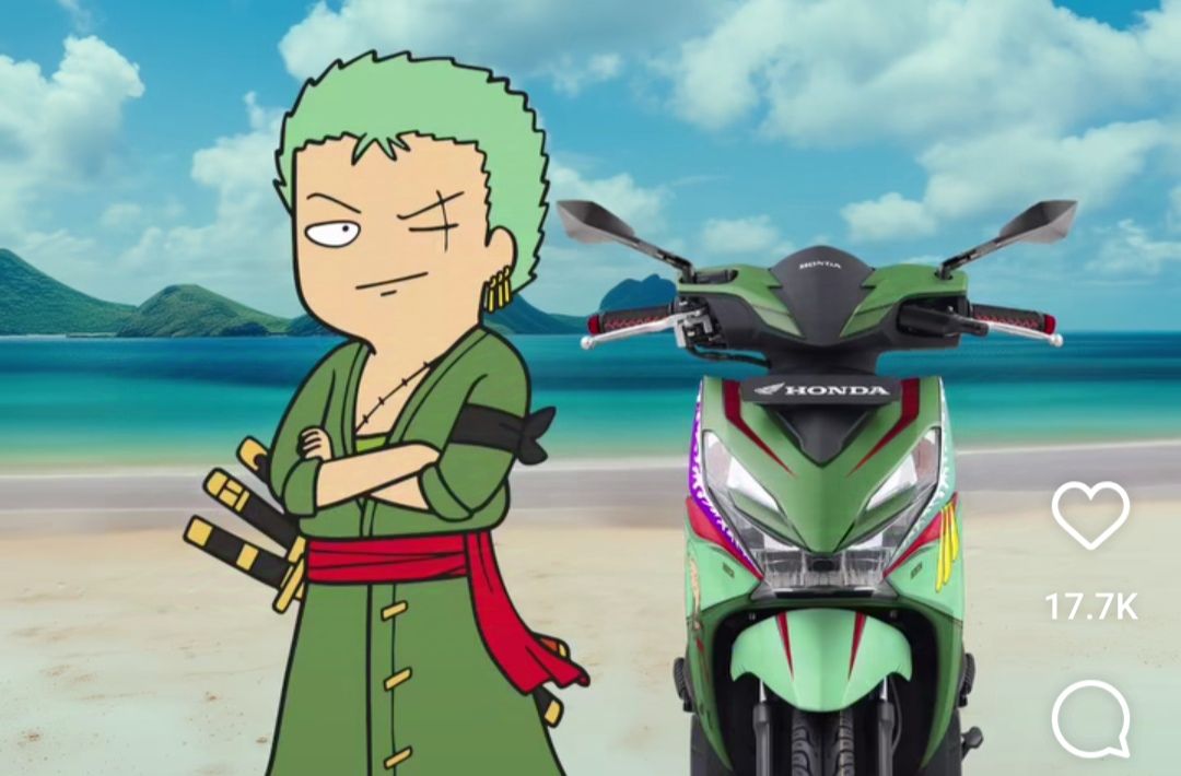 Honda Beat One Piece edisi Zoro.