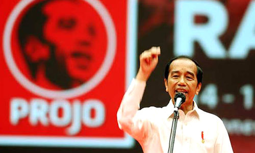 Joko Widodo di acara Projo beberapa waktu lalu. 