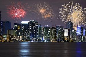 Perayaan Tahun Baru di Miami, Amerika Serikat.