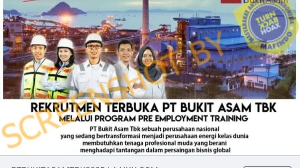 Jangan Tertipu! Konten Rekrutmen Bukit Asam Lewat Program “Pre Employment Training”