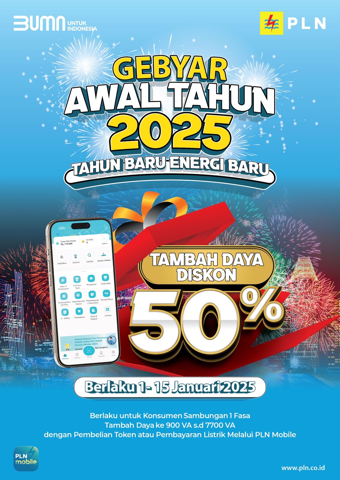 PLN Promo Diskon Tambah Daya Listrik di Program Gebyar Awal Tahun 2025