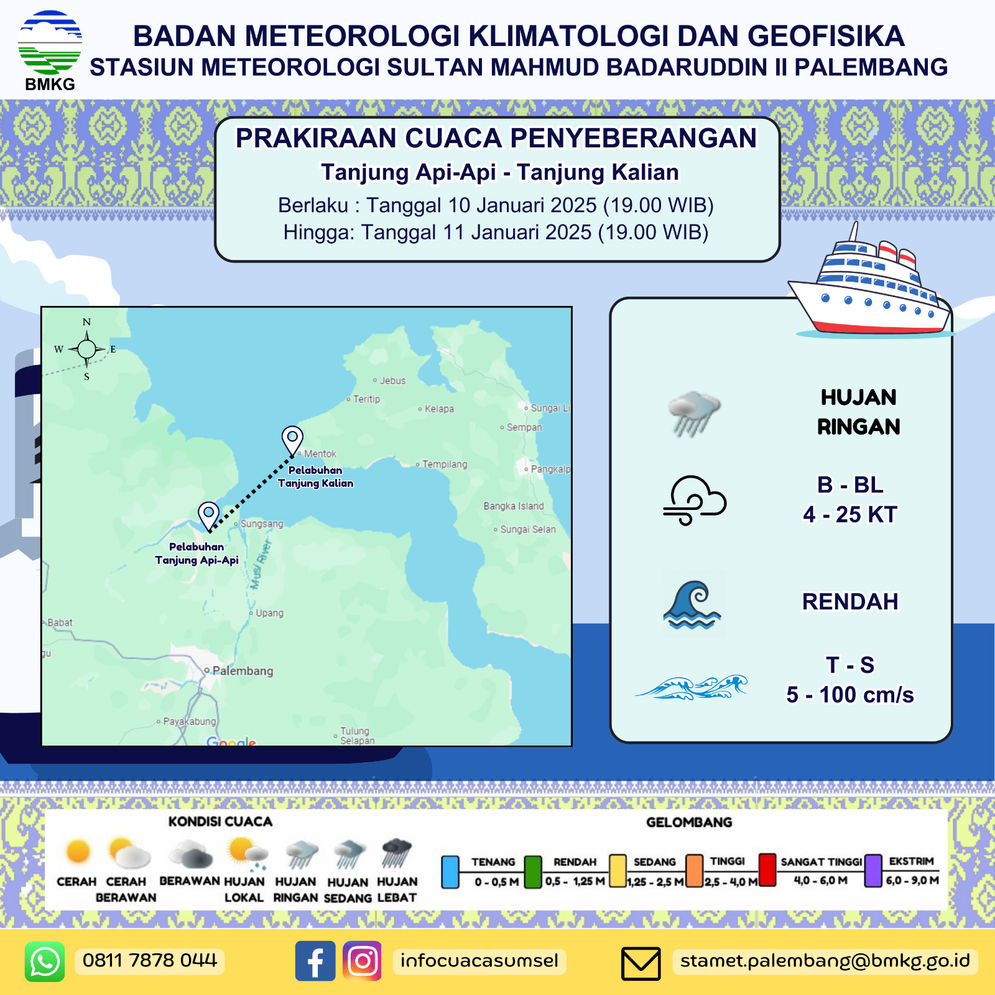 BMKG: Sumsel Waspada Potensi Cuaca Ekstrem Dampak Bibit Siklon Tropis