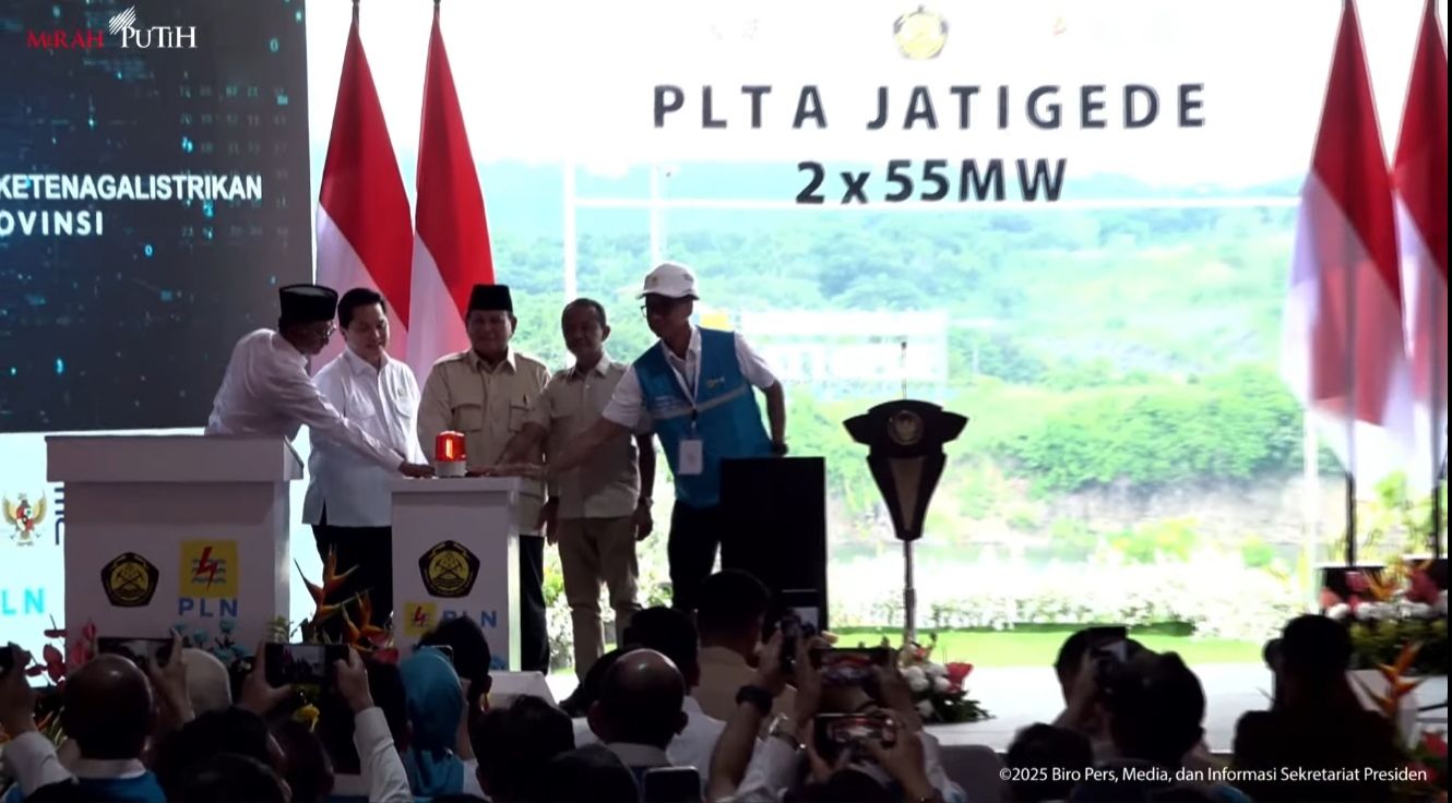 Presiden Prabowo Subianto telah meresmikan  Pembangkit Listrik Tenaga Air (PLTA) Jatigede di Sumedang, Jawa Barat pada 20 Januari 2025.