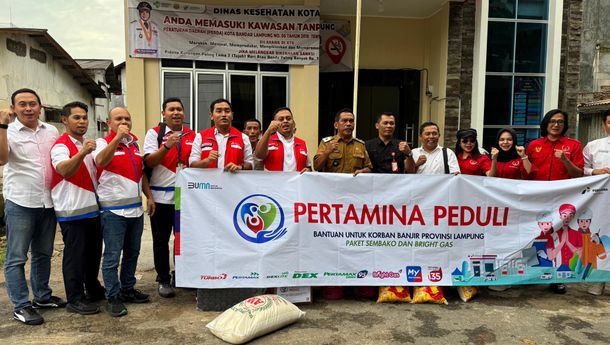 Pertamina Peduli Bantu Masyarakat Terdampak Banjir Bandar Lampung