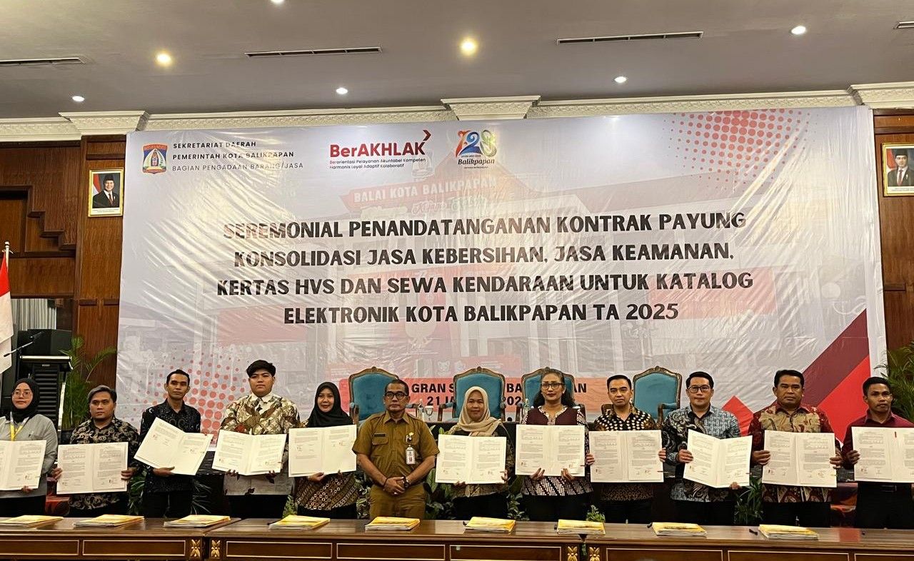 Pemkot Balikpapan Teken Kontrak Payung Pengadaan Barang dan Jasa Tahun 2025 pada Selasa 21 Januari 2025