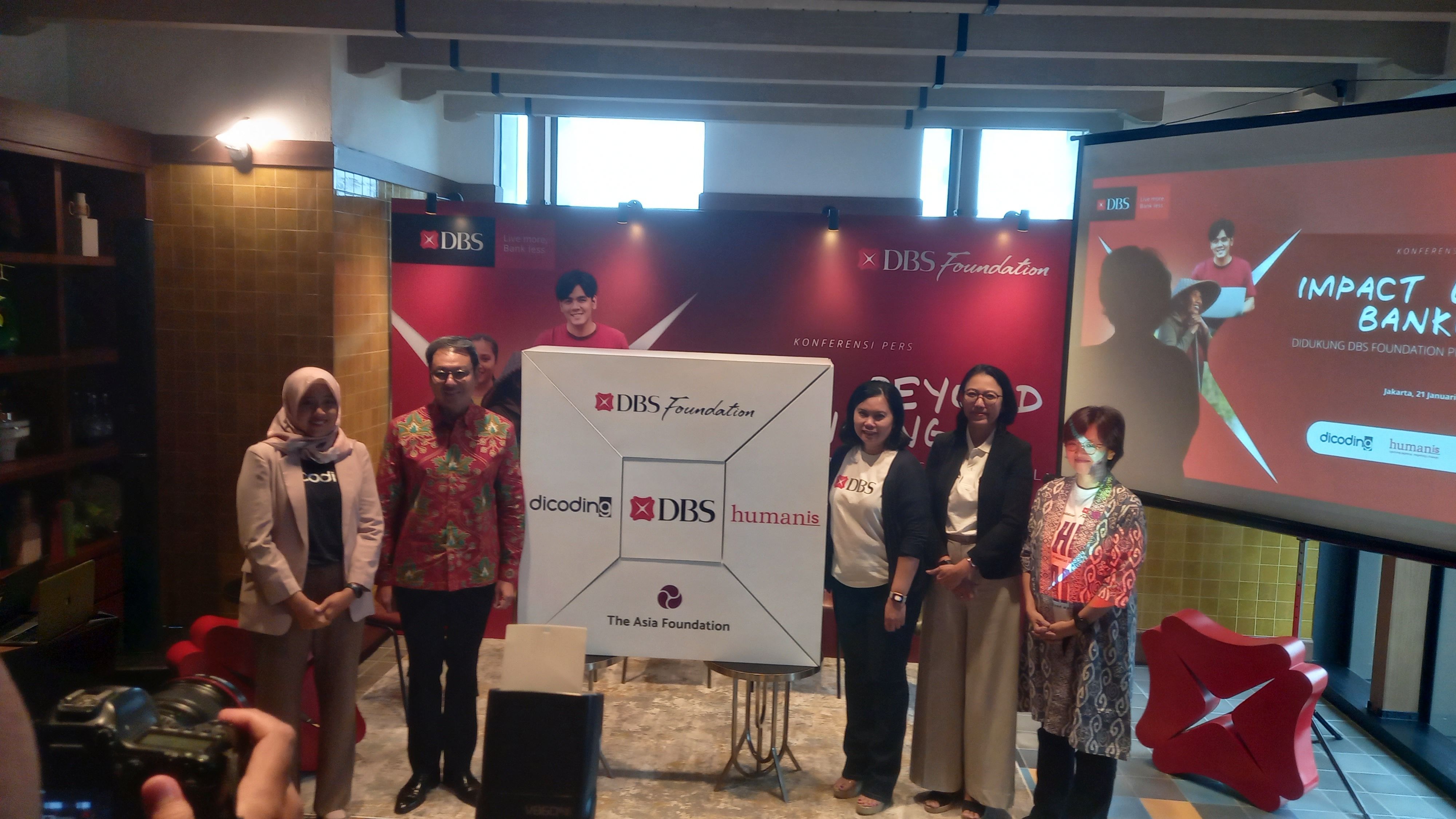 Peresmian kerja sama DBS Indonesia dengan The Asia Foundation, Humanis, dan Dicoding di Jakarta, Selasa, 21 Januari 2025.