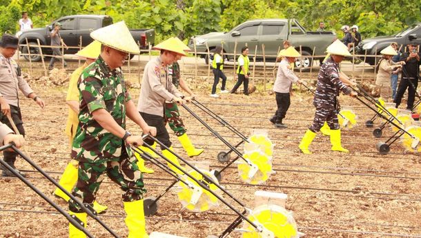 Polda NTT Gelar Penanam Jagung serentak di Desa Baumata, Kabupaten Kupang