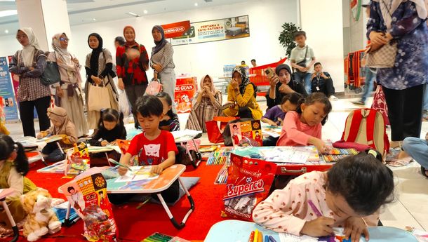 123 Siswa TK/PAUD Ikuti Lomba Mewarnai Penerbit Erlangga Lampung Berhadiah Jutaan Rupiah