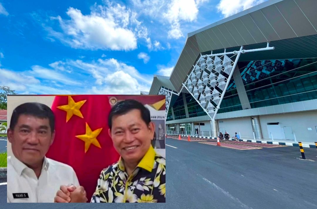 Bandara Internasional Sam Ratulangi Manado. Inzert: Gubernur dan Wakil Gubernur terpilih, Yulius Selvanus Komaling dan Victor Mailangkay. (Foto:Istimewa)