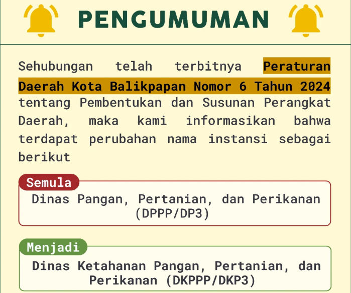 DPPP Balikpapan Berubah Nama Jadi DKPPP Tanpa Ubah Tupoksi