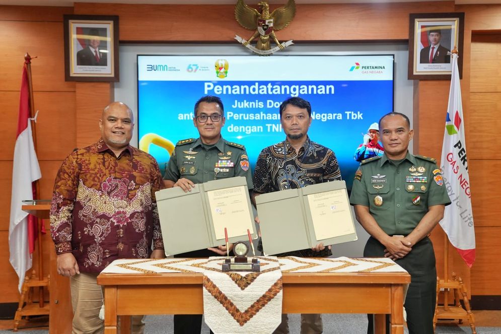 penandatanganan Petunjuk Teknis Pedoman Kerja (juknis domker) antara PGN dan TNI AD, Selasa (1822025)..jpeg