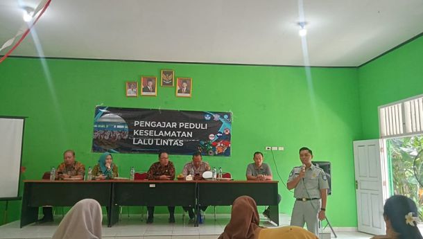 Pengajar Peduli Keselamatan Lalu Lintas Digelar di SMKN 1 Bakauheni