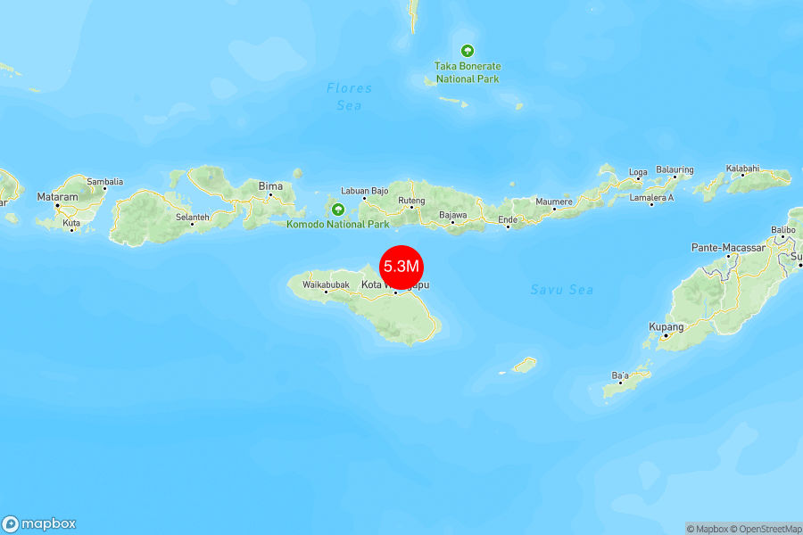 INFO BMKG: Gempa Guncang Waingapu di Laut 36 Km Timur Laut 5.3 Magnitudo 24 Feb 2025 pukul 02:21