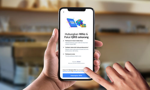 Ilustrasi fitur QRIS Whiz di platform Ajaib. 