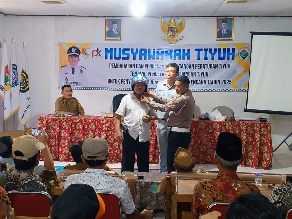 Jasa Raharja Bersama Mitra Sosialisasi Keselamatan Berlalu Lintas di Tiyuh