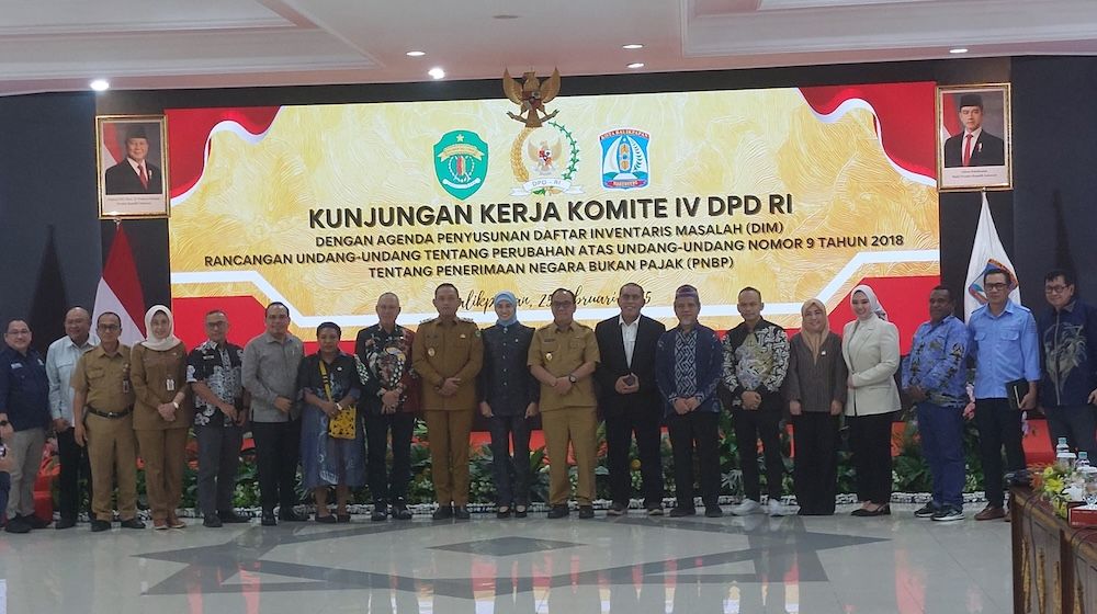 Pemerintah Kota Balikpapan menerima kunjungan kerja Komite IV DPD RI untuk membahas penyusunan daftar inventaris masalah (DIM) Rancangan Undang-undang (RUU) Perubahan atas Undang-Undang nomor 9 tahun 2018 tentang Penerimaan Negara Bukan Pajak (PNBP).