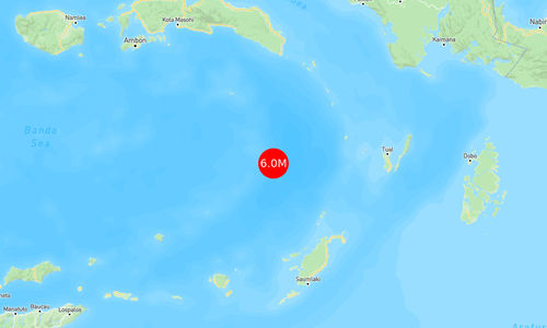 INFO BMKG: Gempa Guncang Banda di Laut 167 Km Tenggara 6.0 Magnitudo 01 Mar 2025 pukul 04:58