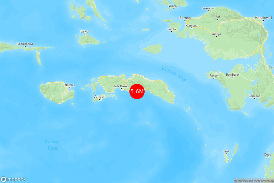 INFO BMKG: Gempa Guncang Maluku Tengah di Darat 63 Tenggara 5.6 Magnitudo 03 Mar 2025 pukul 01:42