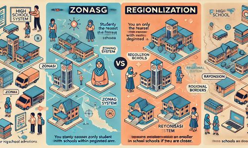 DALL·E 2025-03-05 07.24.41 - An infographic illustrating the difference between the zoning (zonasi) and regionalization (rayonisasi) systems for high school admissions in Indonesi.jpg