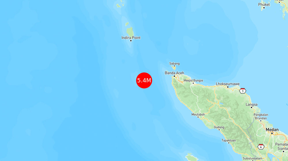 INFO BMKG: Gempa Guncang Banda Aceh di Laut 117 Km Barat Daya 5.4 Magnitudo 07 Mar 2025 pukul 19:42